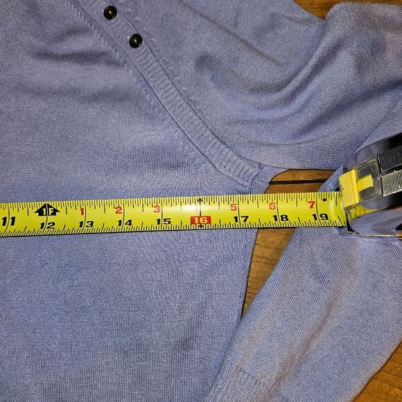 Anne Klein Women's Size L Silk Nylon Cashmere Sweater L | Sparkly Button Detail - Picture 6 of 7